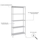 Ver imagem 5 de Estante de Livros Industrial 80CMX187CM Multiuso 5 Prateleiras Active Yescasa Branco/Chess