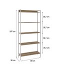 Ver imagem 4 de Estante de Livros Industrial 80CMX187CM Multiuso 5 Prateleiras Active Yescasa Marrom