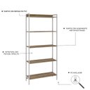 Ver imagem 5 de Estante de Livros Industrial 80CMX187CM Multiuso 5 Prateleiras Active Yescasa Marrom