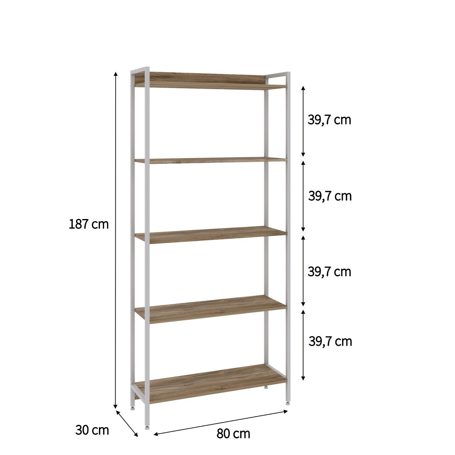 Estante para Livros Industrial Aço Multiuso 5 Prateleiras 187cmx80cm Active Yescasa - 4