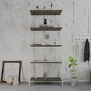 Ver imagem 1 de Estante de Livros Industrial 80CMX187CM Multiuso 5 Prateleiras Active Yescasa Marrom