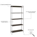 Ver imagem 5 de Estante de Livros Industrial 80CMX187CM Multiuso 5 Prateleiras Active Yescasa Marrom