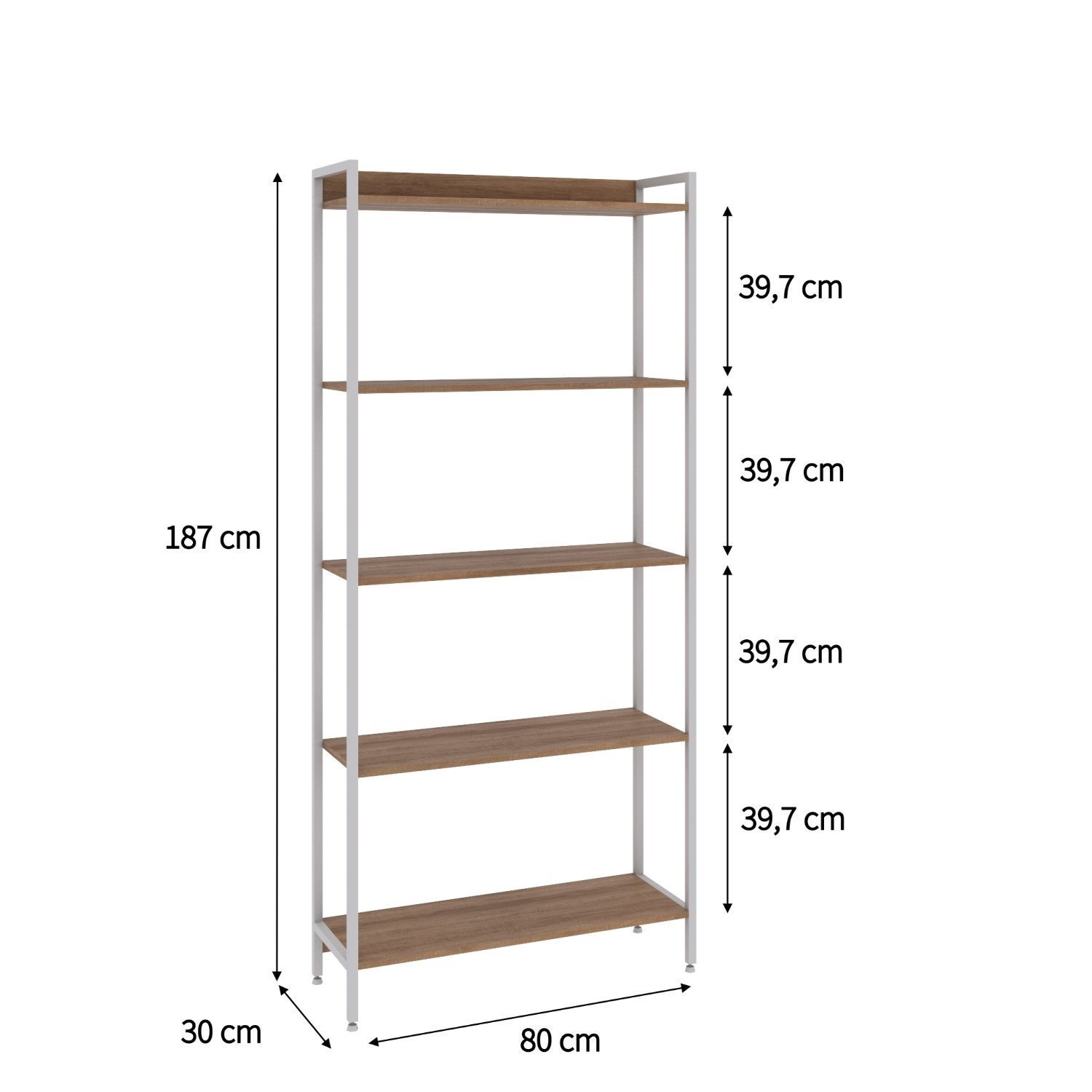 Estante para Livros Industrial Aço Multiuso 5 Prateleiras 187cmx80cm Active Yescasa - 4