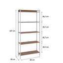 Ver imagem 4 de Estante para Livros Industrial Aço Multiuso 5 Prateleiras 187cmx80cm Active Yescasa
