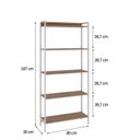 Ver imagem 4 de Estante de Livros Industrial 80CMX187CM Multiuso 5 Prateleiras Active Yescasa Marrom