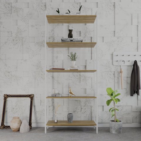 Estante de Livros Industrial 80CMX187CM Multiuso 5 Prateleiras Active Yescasa Marrom