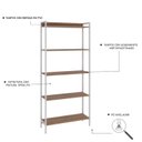 Ver imagem 5 de Estante de Livros Industrial 80CMX187CM Multiuso 5 Prateleiras Active Yescasa Marrom