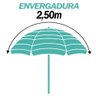 Guarda-Sol Zaka Alumínio 2.5 metros Marinho Grande Reforçado - 3