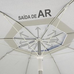 Guarda-Sol Zaka Alumínio 2.5 metros Marinho Grande Reforçado - 6