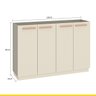 Aparador Buffet 120 x 85 Cm Sala de Jantar 4 Portas Prateleira MDP Cinza Champagne - Fellicci - 3