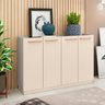 Aparador Buffet 120 x 85 Cm Sala de Jantar 4 Portas Prateleira MDP Cinza Champagne - Fellicci - 1