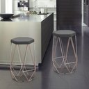 Ver imagem 3 de Banqueta Rubi Bronze Linho Cinza Metal Móveis