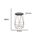 Ver imagem 2 de Banqueta Rubi Bronze Linho Cinza Metal Móveis