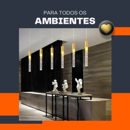 Pendente de Cristal Vidro Bolhas 3 em 1 Bivolt Lavabo Quarto - 6