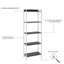 Ver imagem 5 de Estante de Livros Industrial 60CMX187CM Multiuso 5 Prateleiras Active Yescasa Marrom