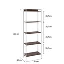 Ver imagem 4 de Estante de Livros Industrial 60CMX187CM Multiuso 5 Prateleiras Active Yescasa Marrom