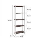 Ver imagem 4 de Estante de Livros Industrial 60CMX187CM Multiuso 5 Prateleiras Active Yescasa Marrom