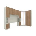Ver imagem 1 de Quarto Casal Modulado Seletto 5 Peças (1 Armário Aéreo + 2 Guarda Roupas + 2 Complementos) Qcm69