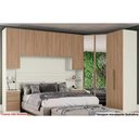 Ver imagem 2 de Quarto Casal Modulado Seletto 5 Peças (1 Armário Aéreo + 2 Guarda Roupas + 2 Complementos) Qcm69