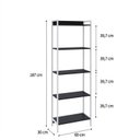Ver imagem 4 de Estante de Livros Industrial 60CMX187CM Multiuso 5 Prateleiras Active Yescasa Preto