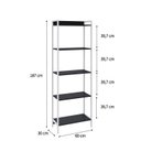 Ver imagem 4 de Estante de Livros Industrial 60CMX187CM Multiuso 5 Prateleiras Active Yescasa Preto