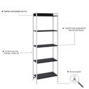 Ver imagem 5 de Estante de Livros Industrial 60CMX187CM Multiuso 5 Prateleiras Active Yescasa Preto