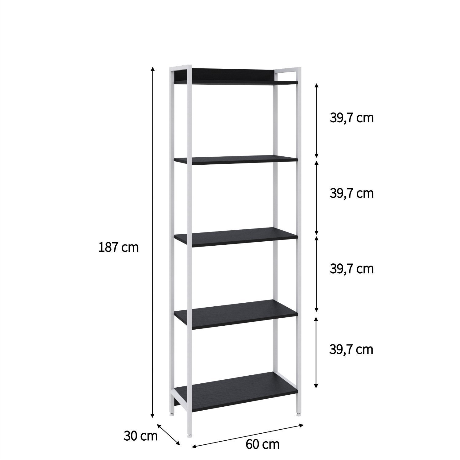 Estante para Livros Industrial Aço Multiuso 5 Prateleiras 187cmx60cm Active Yescasa - 4