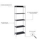 Ver imagem 5 de Estante de Livros Industrial 60CMX187CM Multiuso 5 Prateleiras Active Yescasa Preto