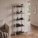 Ver imagem 1 de Estante de Livros Industrial 60CMX187CM Multiuso 5 Prateleiras Active Yescasa Preto