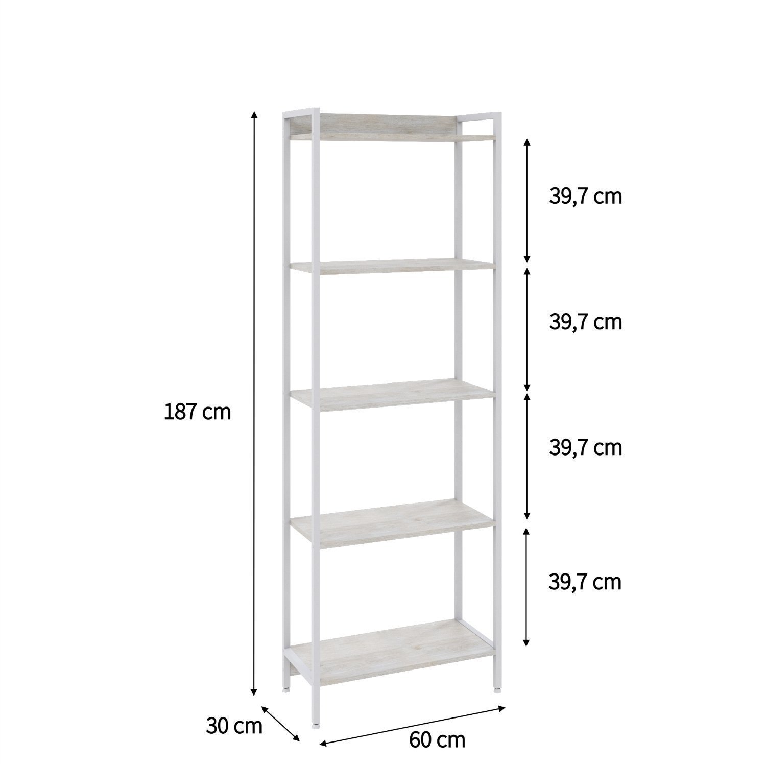 Estante para Livros Industrial Aço Multiuso 5 Prateleiras 187cmx60cm Active Yescasa - 4