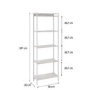 Ver imagem 4 de Estante de Livros Industrial 60CMX187CM Multiuso 5 Prateleiras Active Yescasa Branco/Snow