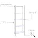 Ver imagem 5 de Estante de Livros Industrial 60CMX187CM Multiuso 5 Prateleiras Active Yescasa Branco/Chess