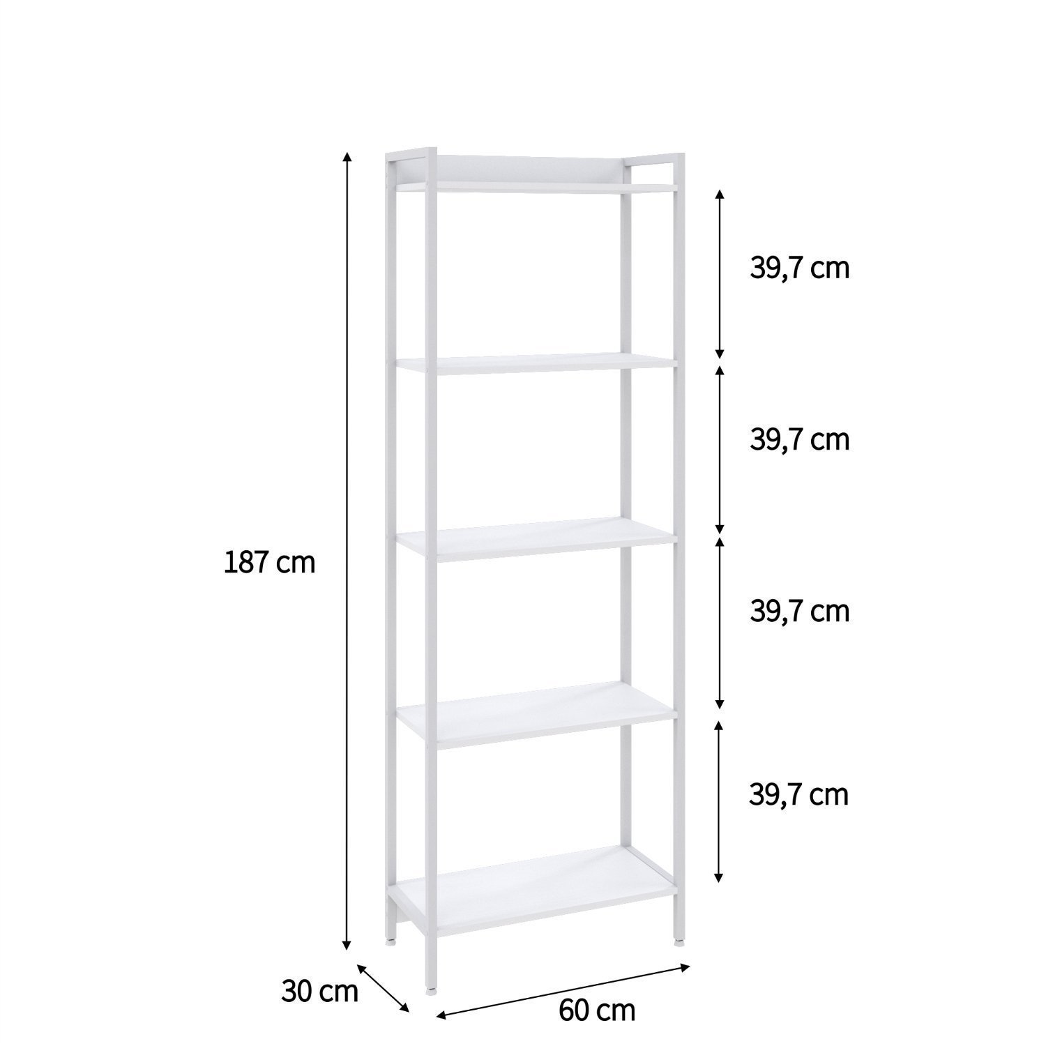 Estante para Livros Industrial Aço Multiuso 5 Prateleiras 187cmx60cm Active Yescasa - 4