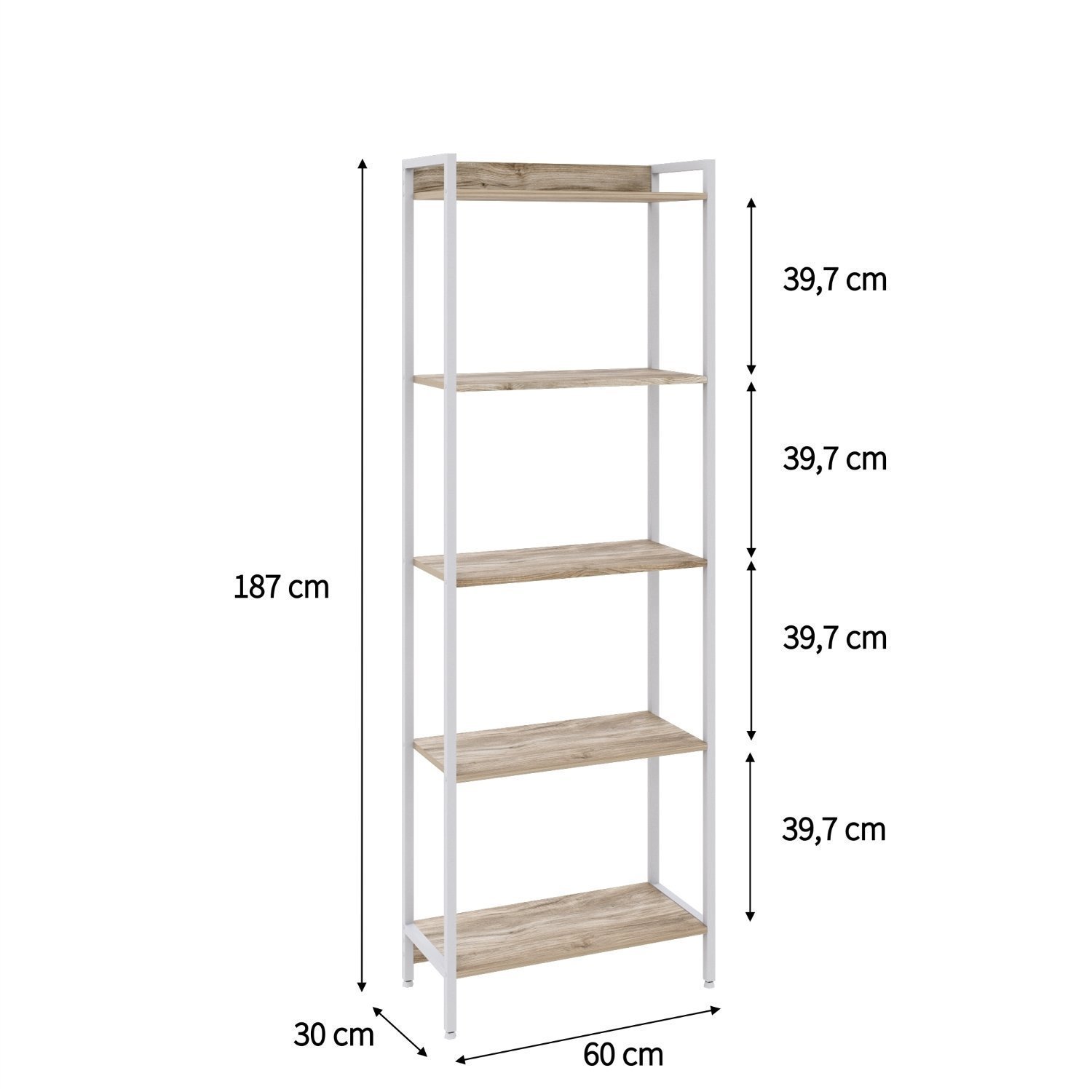 Estante para Livros Industrial Aço Multiuso 5 Prateleiras 187cmx60cm Active Yescasa - 4