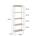 Ver imagem 4 de Estante de Livros Industrial 60CMX187CM Multiuso 5 Prateleiras Active Yescasa Marrom