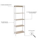 Ver imagem 5 de Estante de Livros Industrial 60CMX187CM Multiuso 5 Prateleiras Active Yescasa Marrom