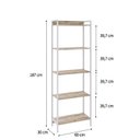 Ver imagem 4 de Estante de Livros Industrial 60CMX187CM Multiuso 5 Prateleiras Active Yescasa Marrom