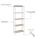 Ver imagem 5 de Estante de Livros Industrial 60CMX187CM Multiuso 5 Prateleiras Active Yescasa Marrom
