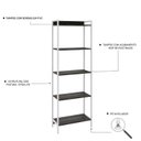 Ver imagem 5 de Estante de Livros Industrial 60CMX187CM Multiuso 5 Prateleiras Active Yescasa Marrom