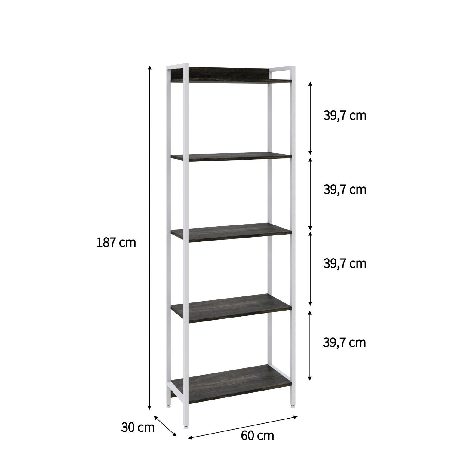 Estante para Livros Industrial Aço Multiuso 5 Prateleiras 187cmx60cm Active Yescasa - 4