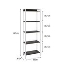 Ver imagem 4 de Estante para Livros Industrial Aço Multiuso 5 Prateleiras 187cmx60cm Active Yescasa