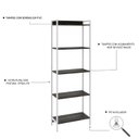 Ver imagem 5 de Estante de Livros Industrial 60CMX187CM Multiuso 5 Prateleiras Active Yescasa Marrom