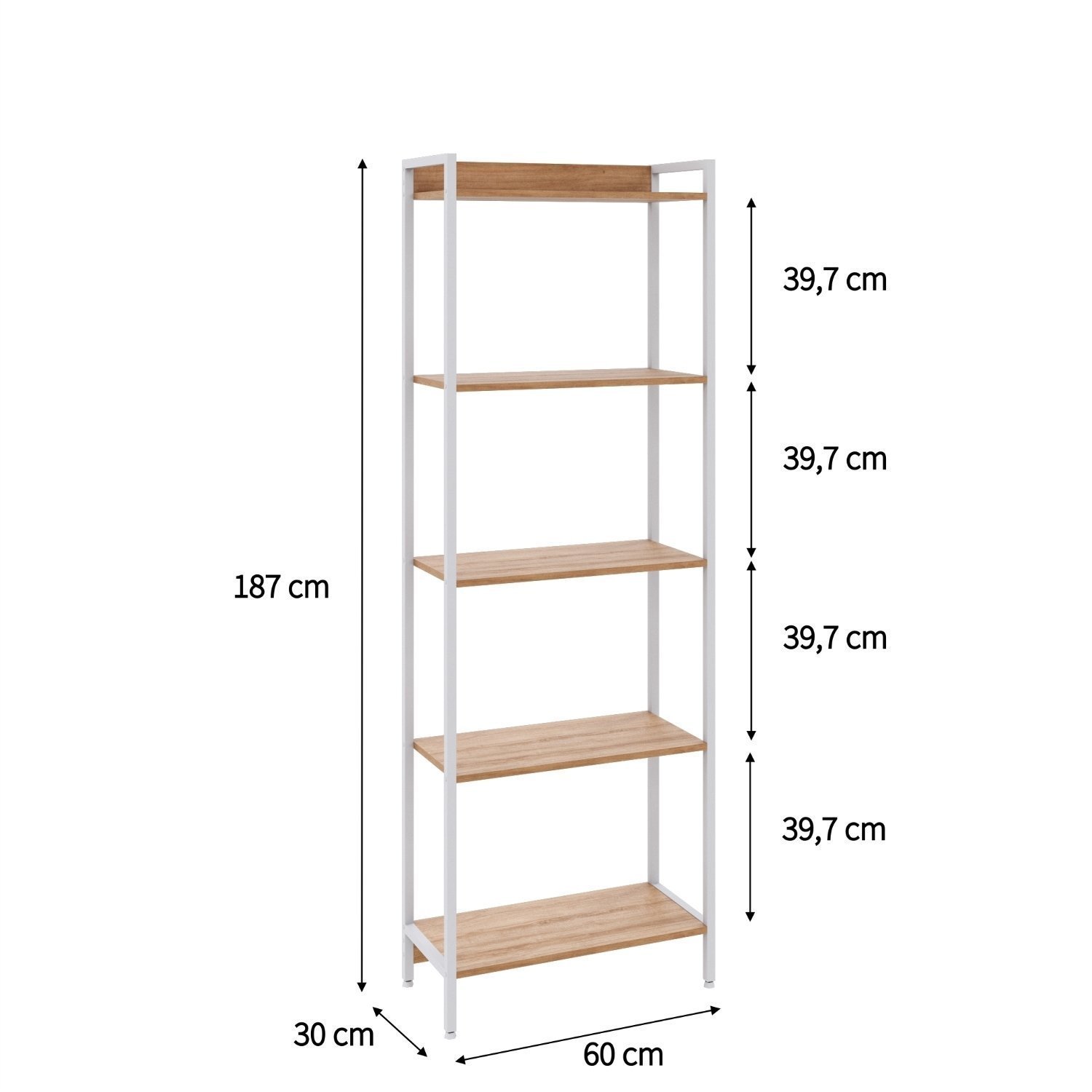 Estante para Livros Industrial Aço Multiuso 5 Prateleiras 187cmx60cm Active Yescasa - 4