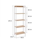 Ver imagem 4 de Estante de Livros Industrial 60CMX187CM Multiuso 5 Prateleiras Active Yescasa Marrom
