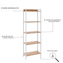 Ver imagem 5 de Estante de Livros Industrial 60CMX187CM Multiuso 5 Prateleiras Active Yescasa Marrom