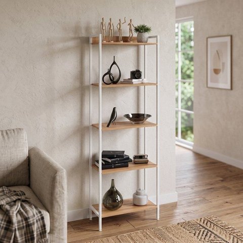 Estante de Livros Industrial 60CMX187CM Multiuso 5 Prateleiras Active Yescasa Marrom