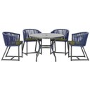 Ver imagem 1 de Mesa com 4 Cadeiras e Noronha Estofado 13 Trama Original Azul