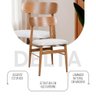 Kit 2 Cadeiras de Jantar Delta Estrutura Aço Carbono Laminado Natural com Estofado Linho Cru - 2