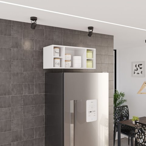 Armário Aéreo para Geladeira Pérola Branco