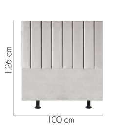 Cabeceira Estofada Solteiro 100CM Sophia Suede Cinza Claro - D A DECOR D&A Decor - 3